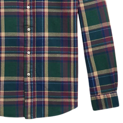 Polo Ralph Lauren Custom Fit Plaid Flannel Shirt - Forest Burgundy Multi