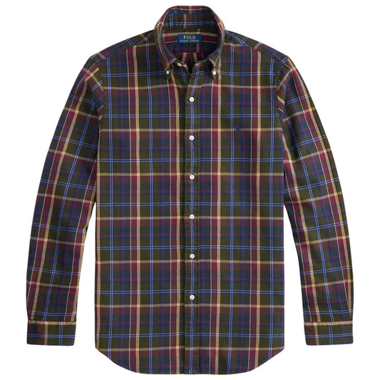 Polo Ralph Lauren Custom Fit Plaid Flannel Shirt - Olive Berry Multi
