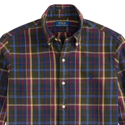 Polo Ralph Lauren Custom Fit Plaid Flannel Shirt - Olive Berry Multi