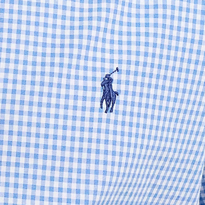 Polo Ralph Lauren Custom Fit Stretch Poplin Shirt - Blue and White