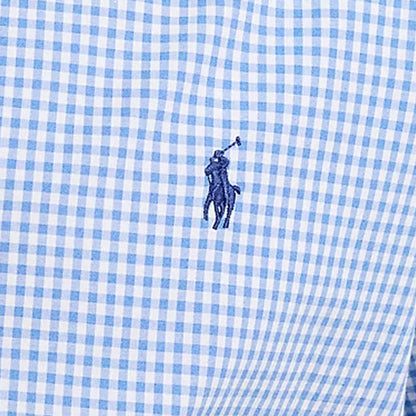Polo Ralph Lauren Custom Fit Stretch Poplin Shirt - Blue and White