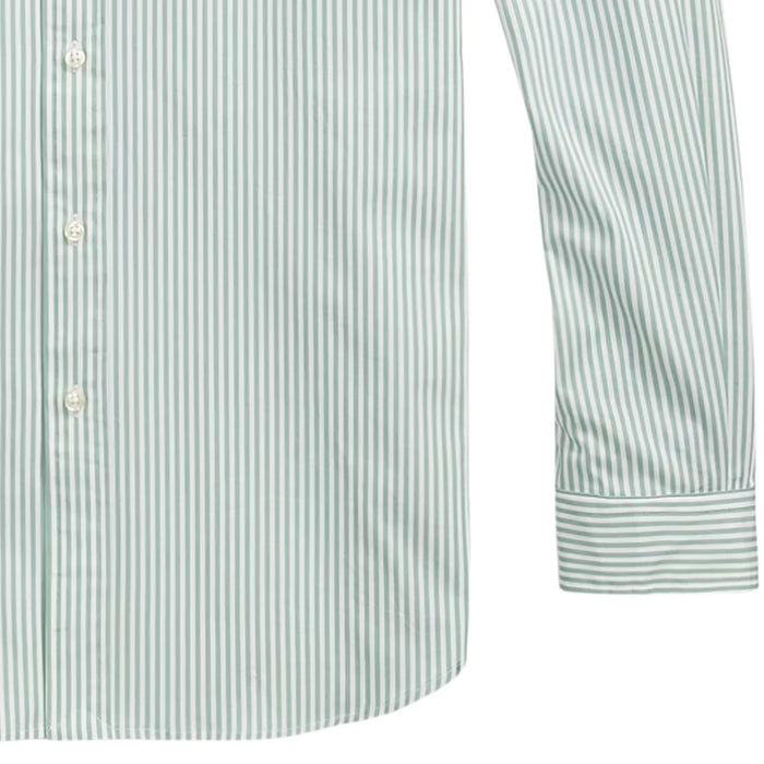 Polo Ralph Lauren Custom Fit Striped Stretch Poplin Shirt - Faded Mint/White
