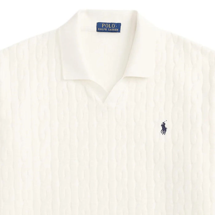 Polo Ralph Lauren Relaxed Fit Cabled Terry Polo Shirt - Deckwash White
