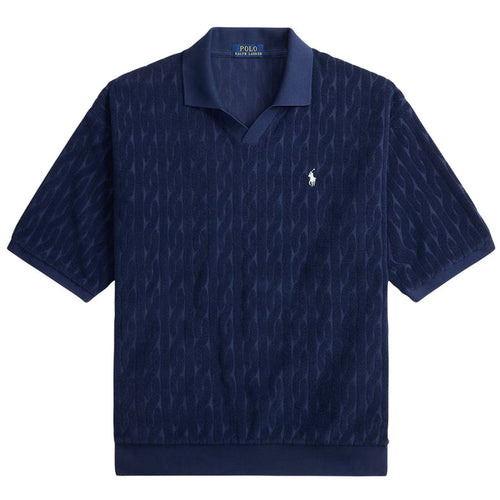 Polo Ralph Lauren Relaxed Fit Cabled Terry Polo Shirt - Newport Navy