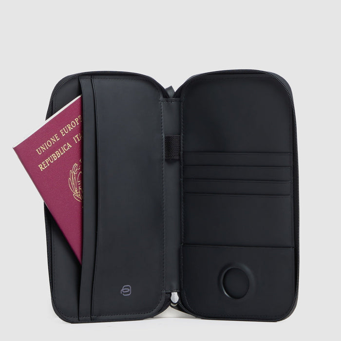 Porta passaporto con zip "Piquadro x Ducati"