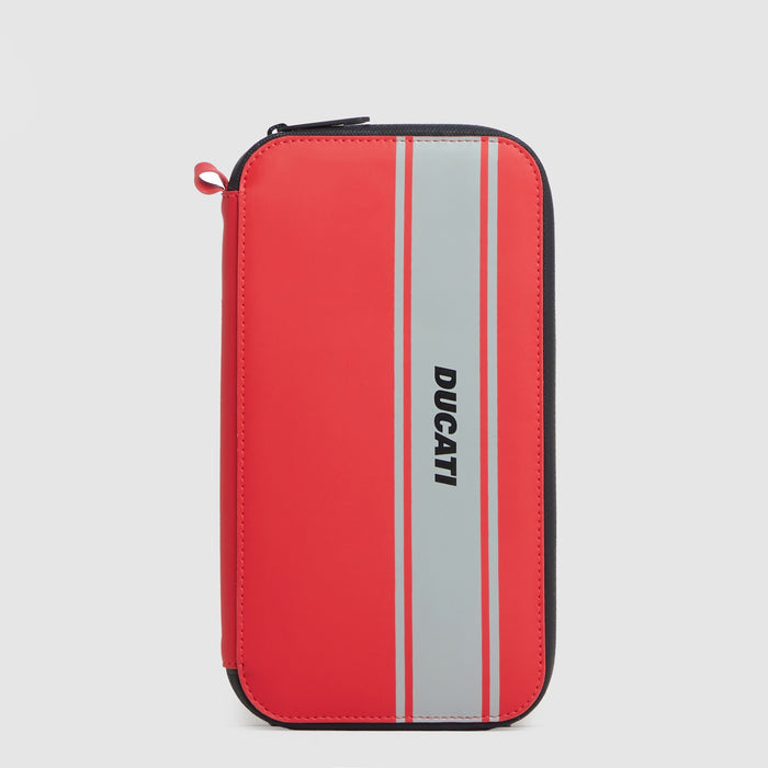 Porta passaporto con zip "Piquadro x Ducati"