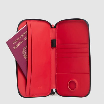 Porta passaporto con zip "Piquadro x Ducati"