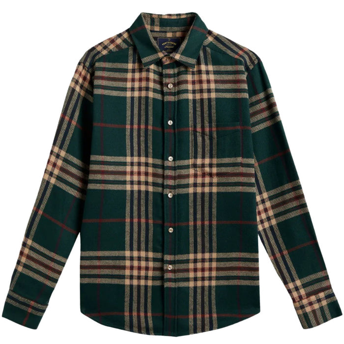 Portuguese Flannel Cervo Shirt - Green/Ecru