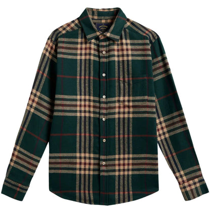 Portuguese Flannel Cervo Shirt - Green/Ecru