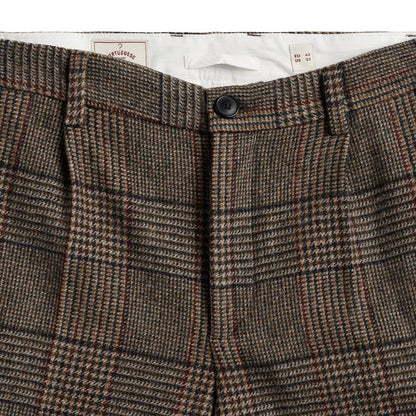 Portuguese Flannel Prince of Wales Single Pleat Trousers - Norton