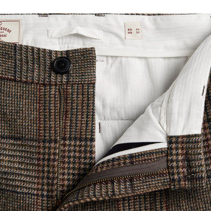Portuguese Flannel Prince of Wales Single Pleat Trousers - Norton