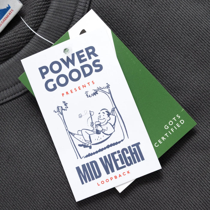 Power Goods Loopback Crewneck - Washed Black
