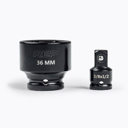 REP's 36mm Rack Socket for installing 5000 Series Power Rack with REP's Rack Socket 3/8 x 1/2 Adapter
