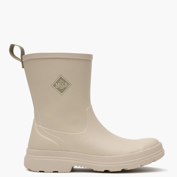 Rainscape Women's 8" Waterproof Rubber Boot in Sand MRS08W80 right profile with Muck Boot Company logo