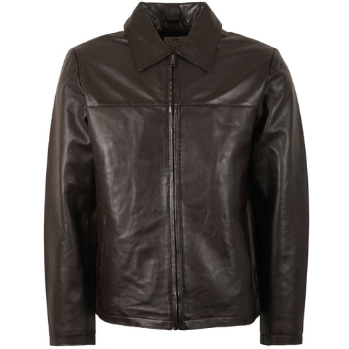 Real Hoxton Classic Leather Jacket - Brown