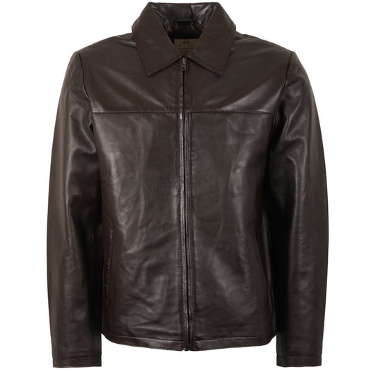 Real Hoxton Classic Leather Jacket - Brown