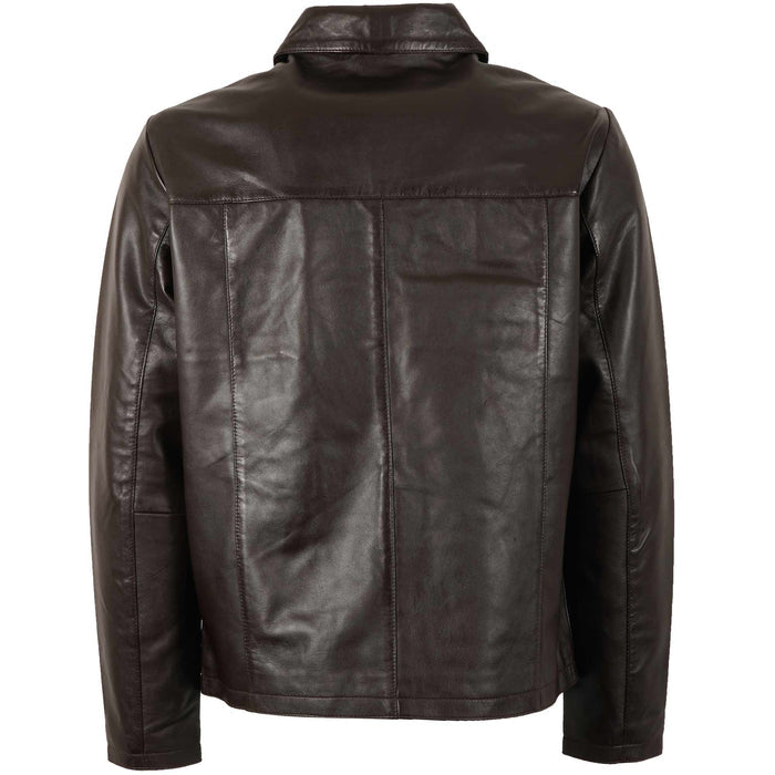 Real Hoxton Classic Leather Jacket - Brown