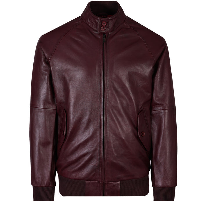 Real Hoxton Harington Leather Jacket - Burgundy