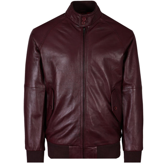 Real Hoxton Harington Leather Jacket - Burgundy
