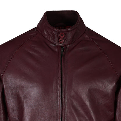 Real Hoxton Harington Leather Jacket - Burgundy