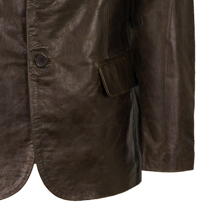 Real Hoxton Leather Blazer Jacket - Timber Brown