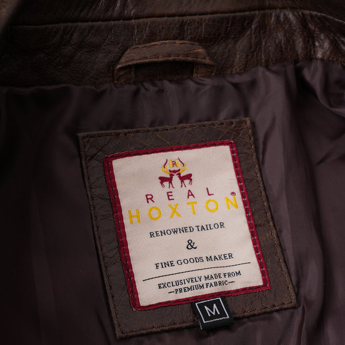 Real Hoxton Leather Blazer Jacket - Timber Brown