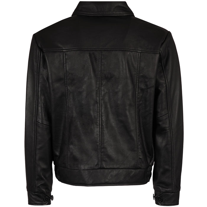 Real Hoxton Leather Gab Jacket - Black