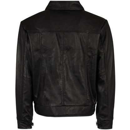 Real Hoxton Leather Gab Jacket - Black