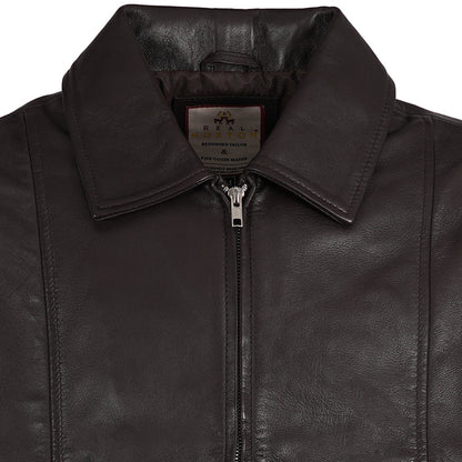 Real Hoxton Leather Gab Jacket - Brown