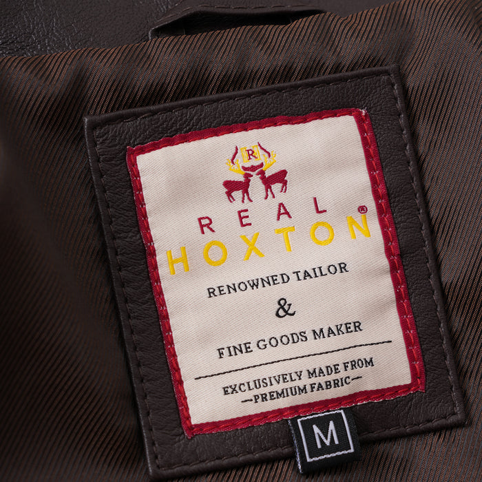 Real Hoxton Leather Gab Jacket - Brown