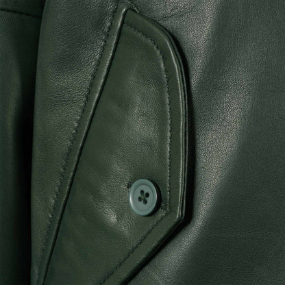 Real Hoxton Leather Harrington Jacket - Forest Green