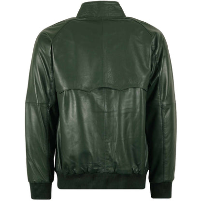 Real Hoxton Leather Harrington Jacket - Forest Green