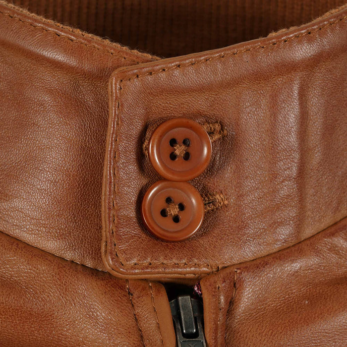 Real Hoxton Leather Harrington Jacket - Tan