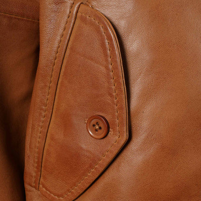 Real Hoxton Leather Harrington Jacket - Tan