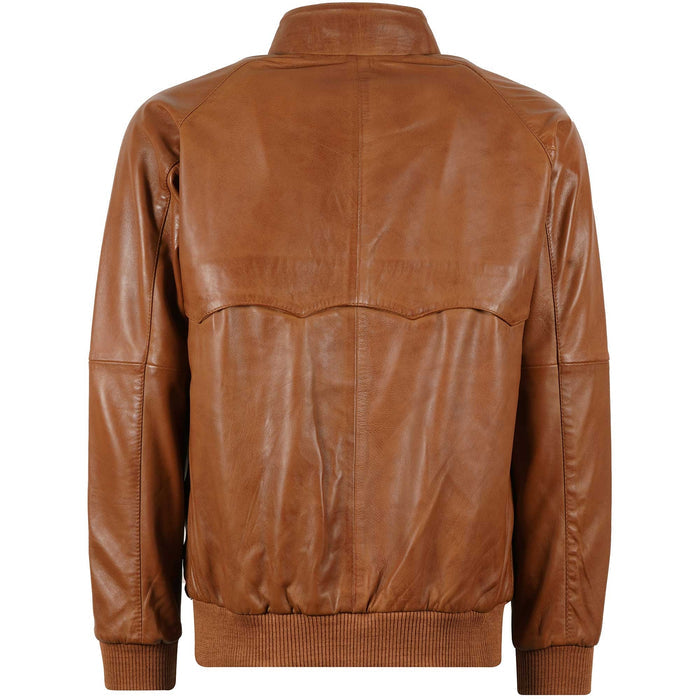 Real Hoxton Leather Harrington Jacket - Tan