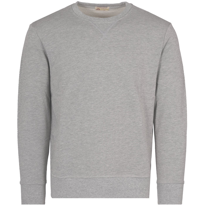 Real Hoxton Loopback Cotton Sweatshirt - Heather Grey