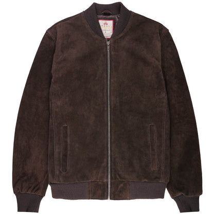 Real Hoxton Suede Bomber Jacket - Brown