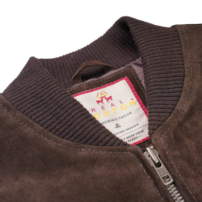Real Hoxton Suede Bomber Jacket - Brown