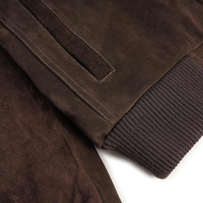 Real Hoxton Suede Bomber Jacket - Brown