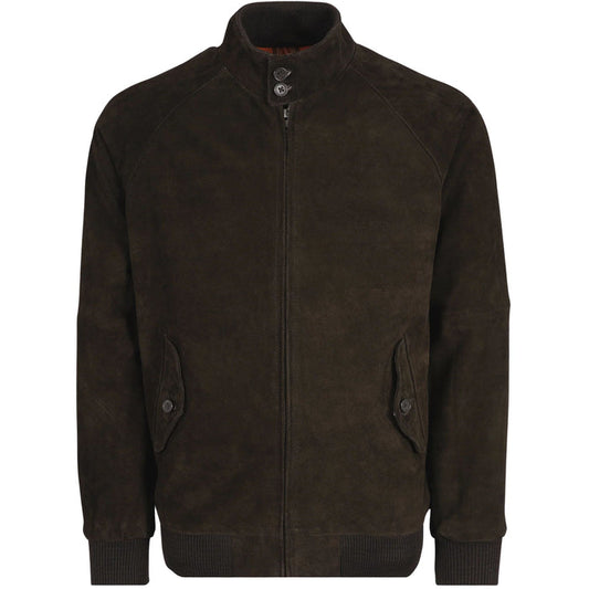 Real Hoxton Suede Harrington Jacket - Brown