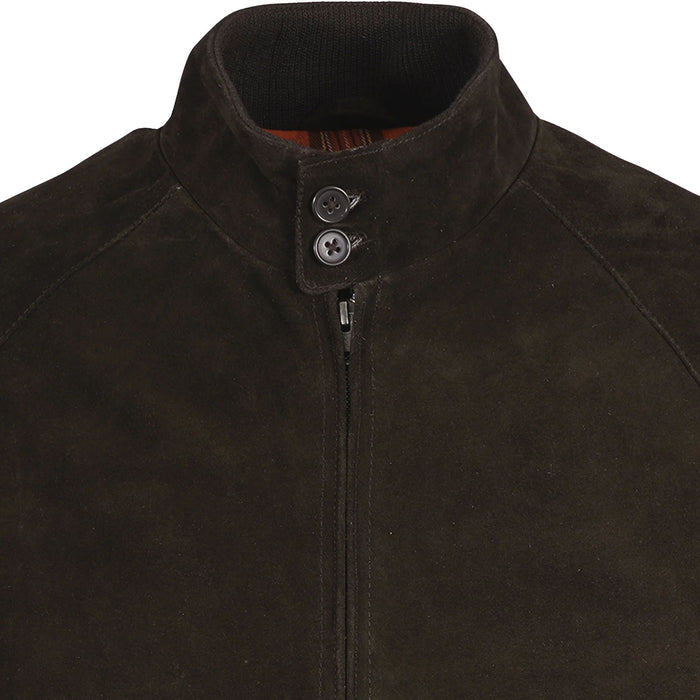 Real Hoxton Suede Harrington Jacket - Brown