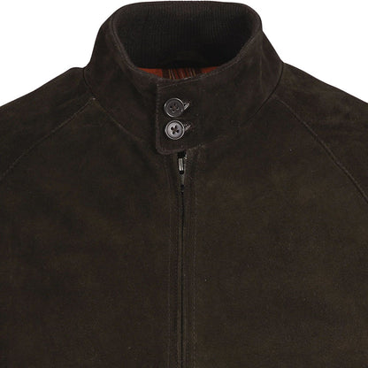 Real Hoxton Suede Harrington Jacket - Brown