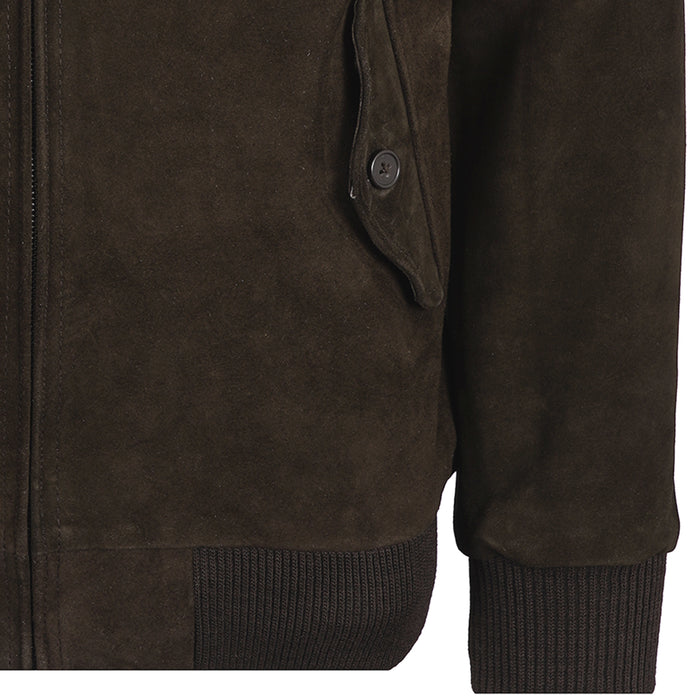 Real Hoxton Suede Harrington Jacket - Brown