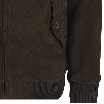 Real Hoxton Suede Harrington Jacket - Brown