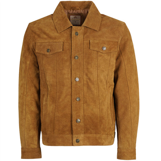 Real Hoxton Suede Trucker Jacket - Tan