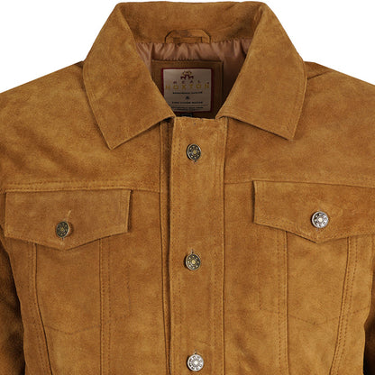 Real Hoxton Suede Trucker Jacket - Tan