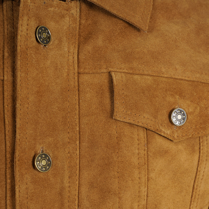 Real Hoxton Suede Trucker Jacket - Tan