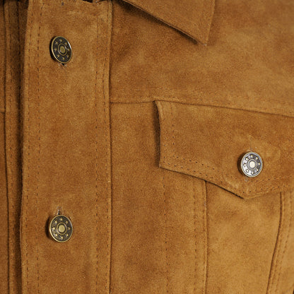 Real Hoxton Suede Trucker Jacket - Tan