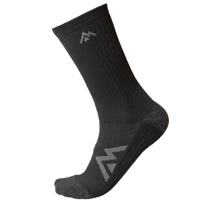 The REP Fitness REP® Midweight Crew Sock in Heather Black/Heather Cool Gray front