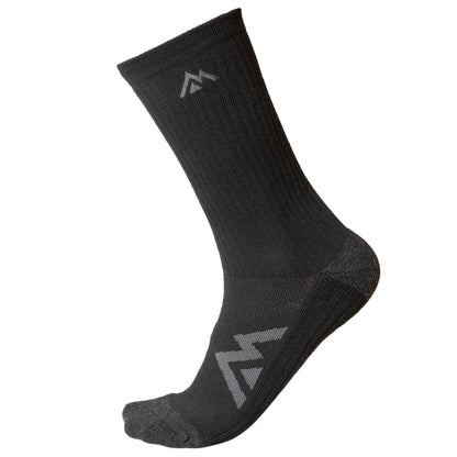 The REP Fitness REP® Midweight Crew Sock in Heather Black/Heather Cool Gray front